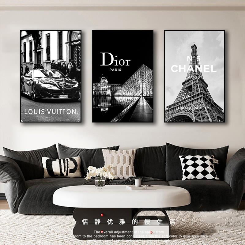 客厅沙发背景墙装饰画现代简约城市建筑挂画轻奢高级感主卧床头画