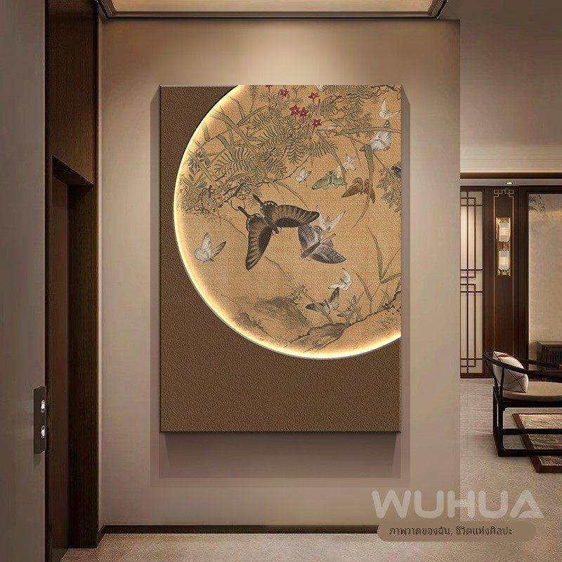 宋代美学玄关装饰画中古风砂岩画客厅挂画新中式茶室高级感壁灯画,家居饰品,现代装饰画,淘宝优惠券,粉丝福利购,淘宝优惠卷