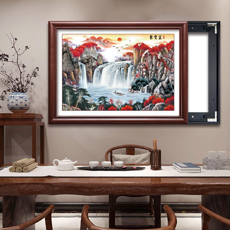 装饰画电表箱免打孔新中式推拉配电箱遮挡电闸盒装饰电源箱开关盒