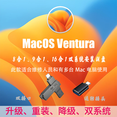 苹果系统U盘 mac双系统多分区启动盘维修多合一U盘M1M2M3M4虚拟机