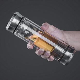 安康盾碧玺氢杯富氢水杯氢氧离子商务杯双层玻璃杯一号杯