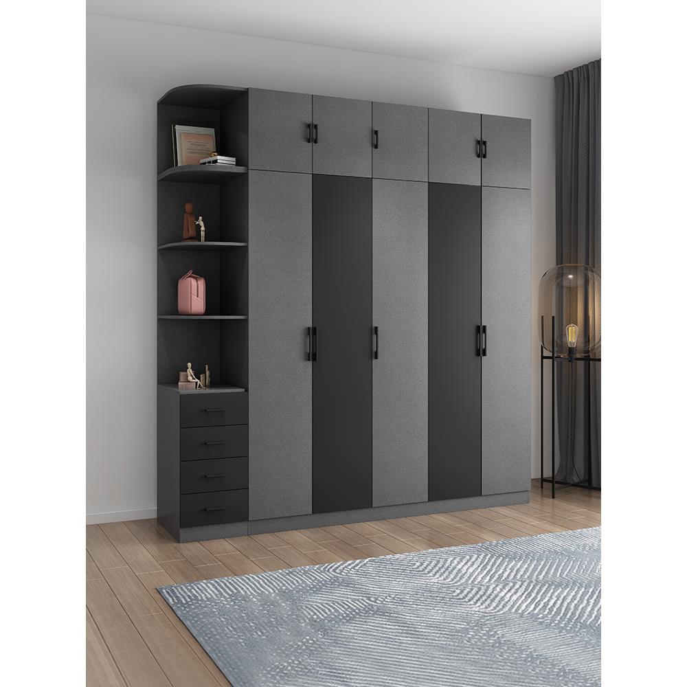 新简单现代衣柜小公寓双门出租北欧大衣柜家庭卧室组合衣柜