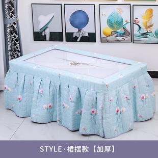 加厚全包烤火罩新款 冬季 家用电炉罩长方形茶几电取暖简约现代罩套
