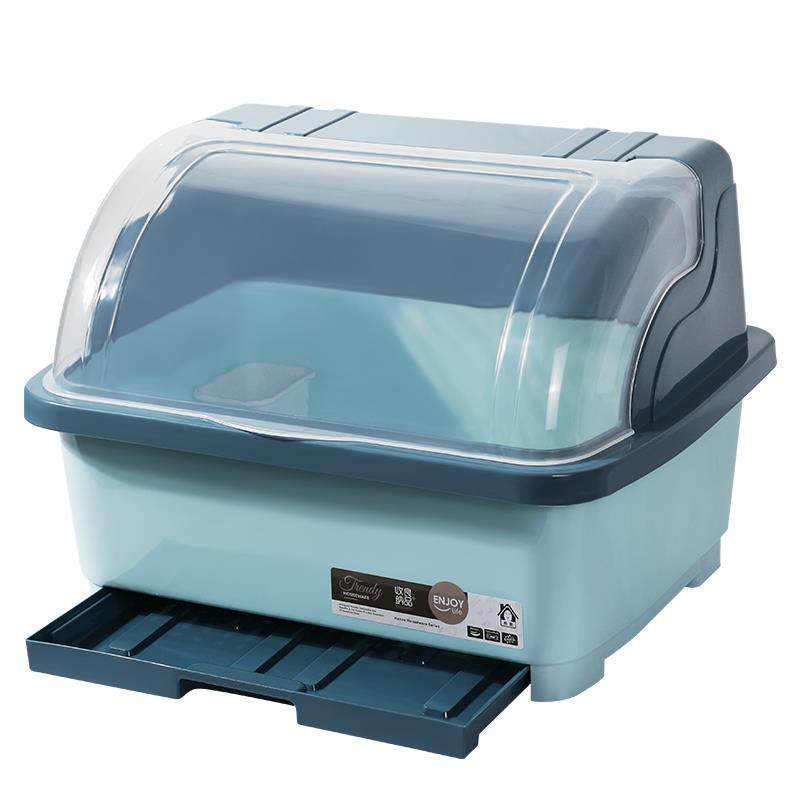 厨房大号塑料碗柜带盖放碗箱沥水碗架碗筷收纳盒碗碟餐具笼整理架