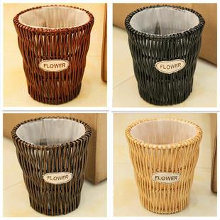 藤编垃圾桶纸篓酒店KTV办公楼卫生间高档柳编环保垃圾篓支持花呗