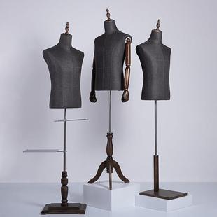 砂洗高档模特道具男半身服装店展示架男装衣服模特衣架假人台橱窗
