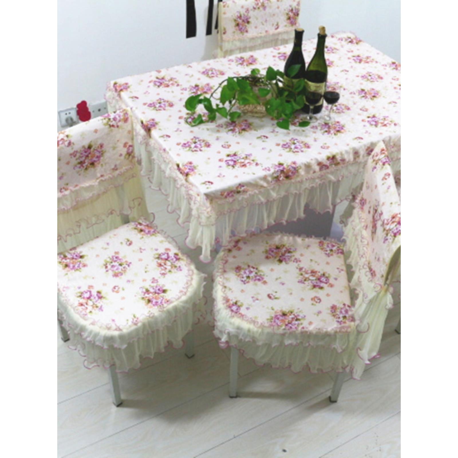 新款椅子套餐椅套蕾丝小清新欧式茶几布桌布布餐桌布套装靠背坐垫