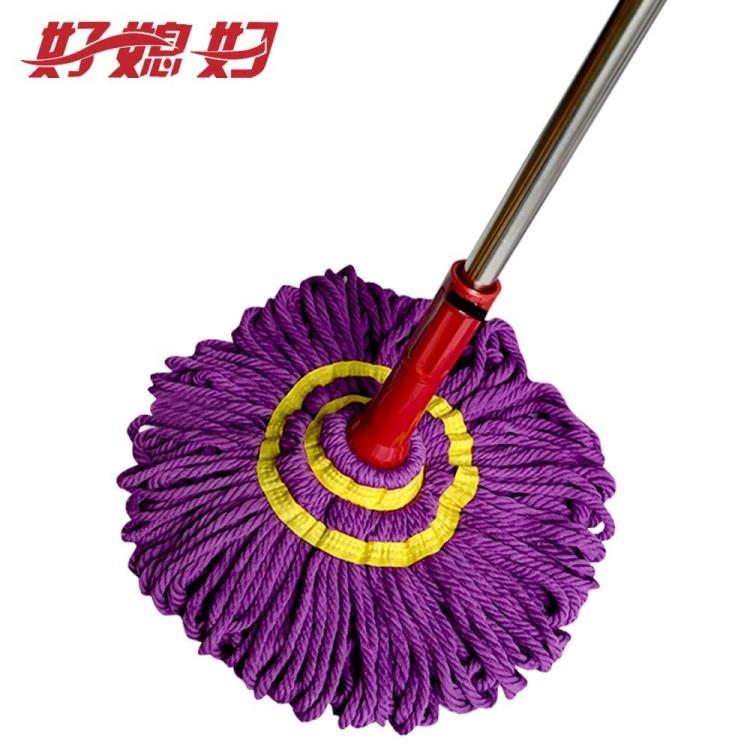 不锈钢家用自拧水拖把可伸缩旋转甩干地拖布免手洗必卡锁挤水拖把