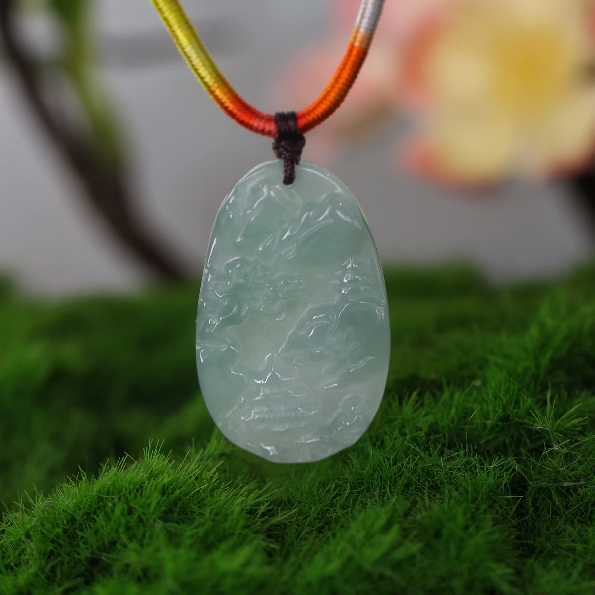 【新年珠宝节】高定设计新款天然A货翡翠山水牌吊坠 KBR0327003