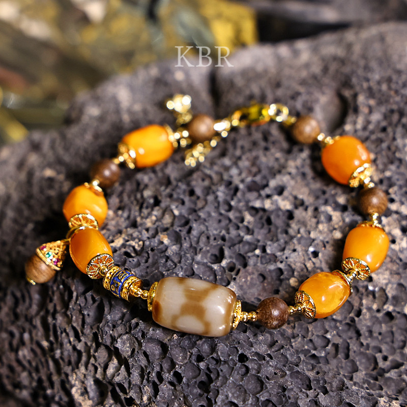 【新年珠宝节】天然蜜蜡手链大气百搭简约气质时尚KBR51024003