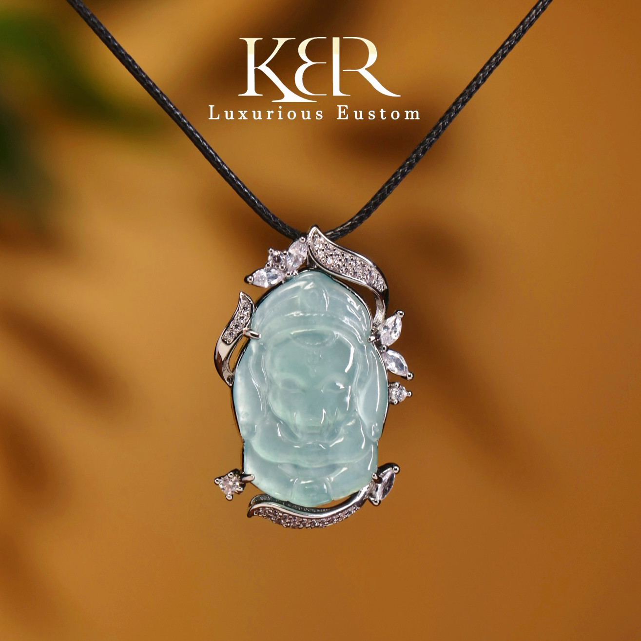 【甜甜圈虹虹tia专享】天然A货翡翠高冰象神吊坠百搭KBR50524006