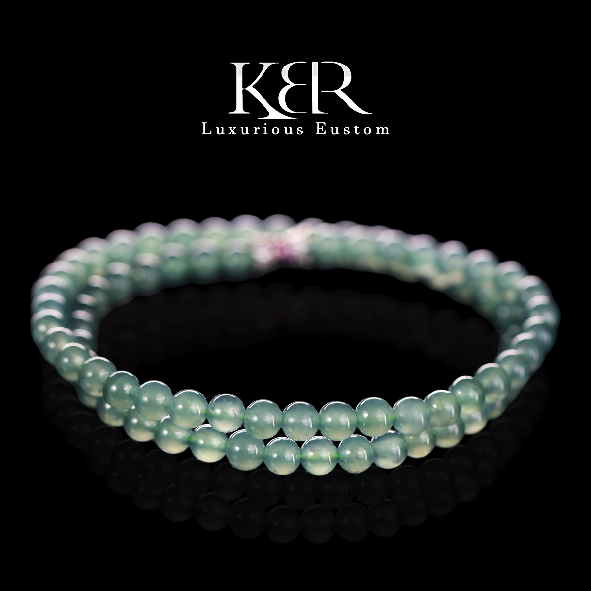 【新年珠宝节】高定天然A货翡翠冰种葡萄色女神链珠链KBR0221001