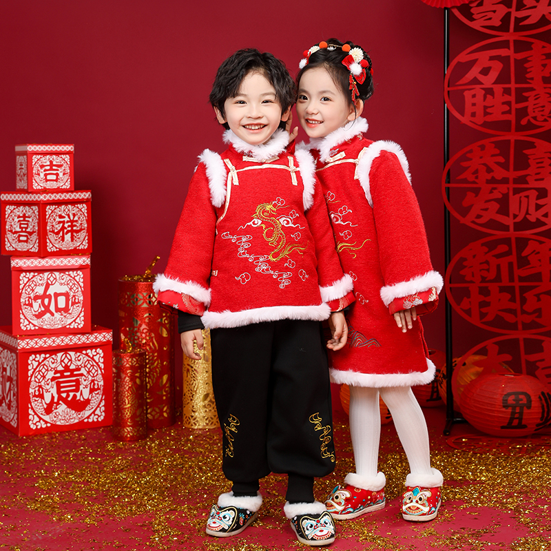 【树林里的秘密】【顾奈】女童周岁宝宝新年2025款过新年衣服唐装