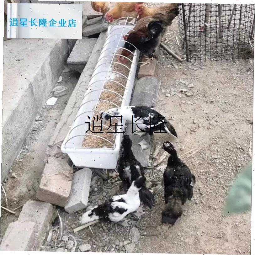 l新款鸭鹅食槽料槽水槽p神器长方形家禽养殖器具饲料盆塑料饮水槽