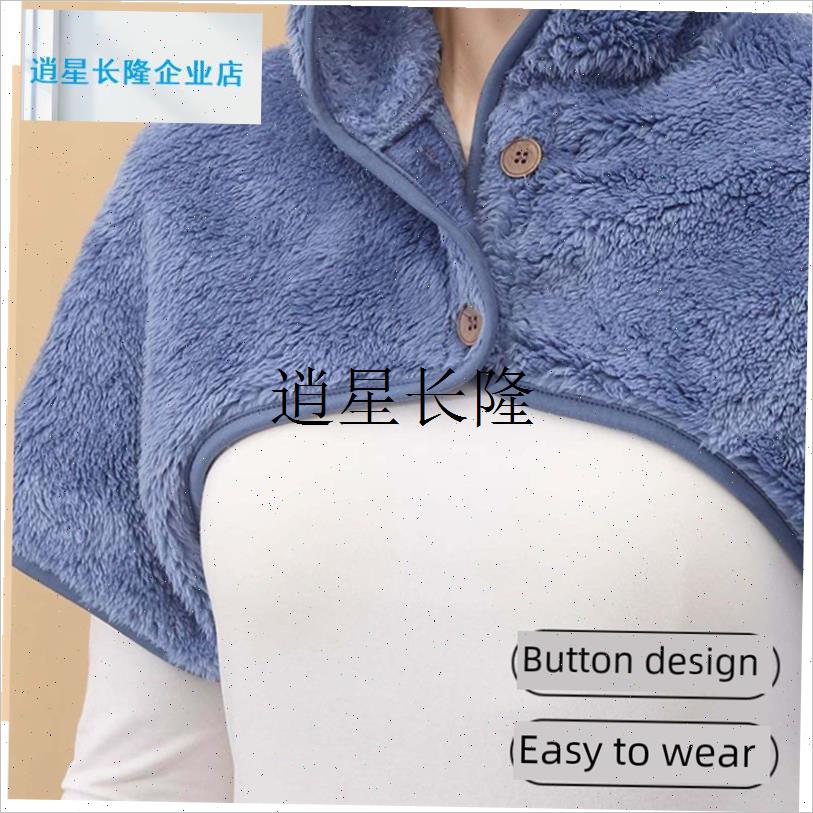 l带帽子护肩颈椎坎肩睡觉穿月子防寒连帽中L年老人男女脖子防头冷