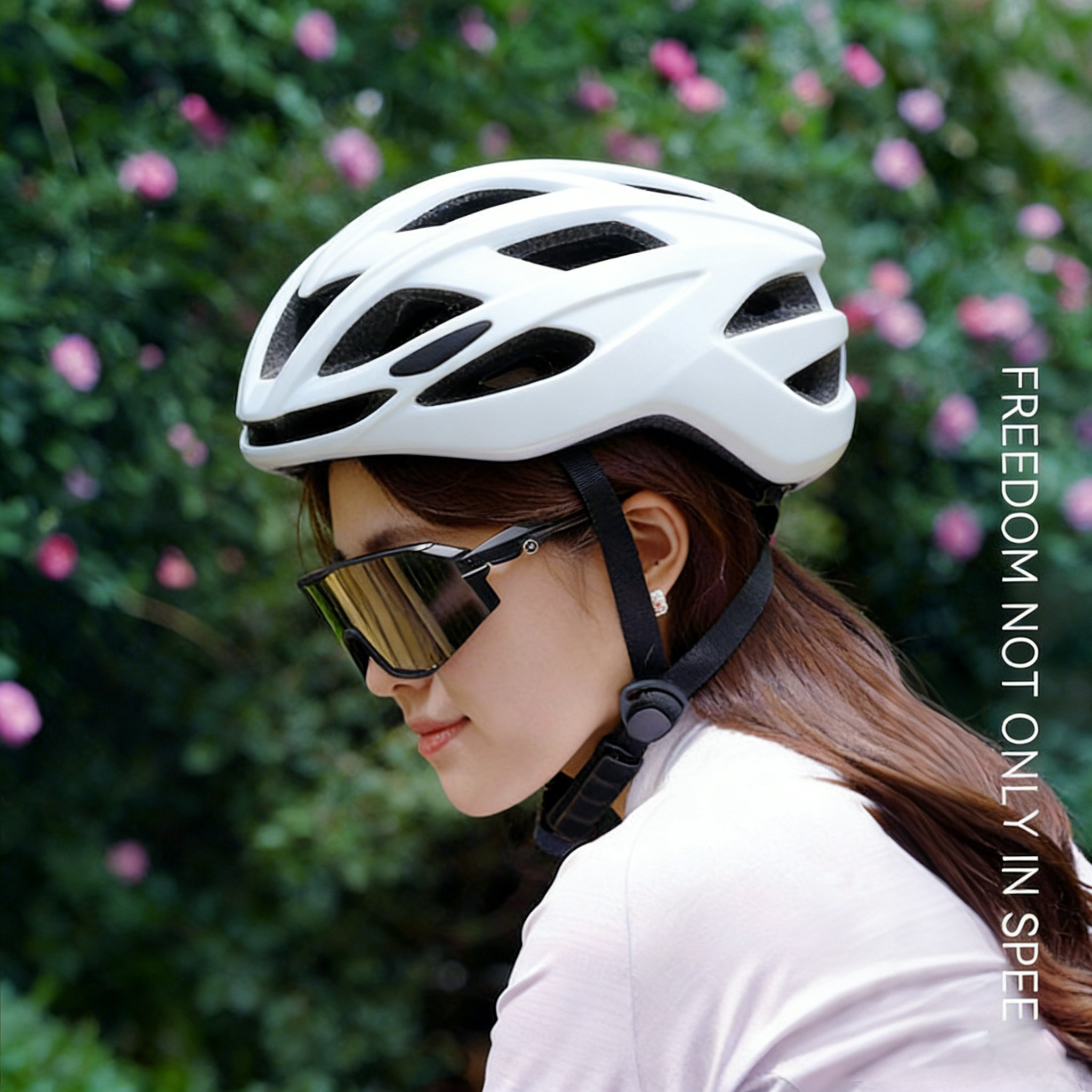 白色一体成型EPS骑行头盔男女透气户外运动自行车cycling helmet