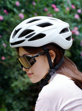 白色一体成型EPS骑行头盔男女透气户外运动自行车cycling helmet