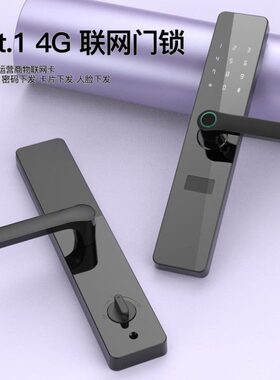 2024新品Cat.1智能物联网门锁公寓密码锁公租房4G联网锁支持二开
