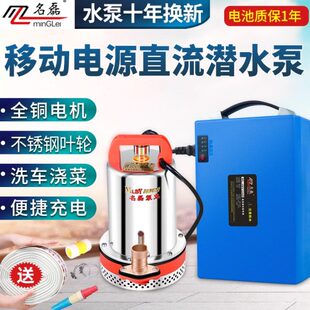 24v 水泵抽水机抽水泵直流潜水泵12v充电48v潜水泵名磊家用便携式