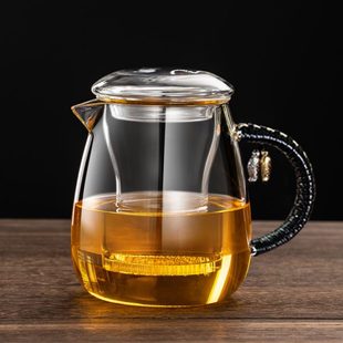 杯子功夫茶具大容量茶水分离泡茶杯带盖玻璃杯家用女 透明过滤男士