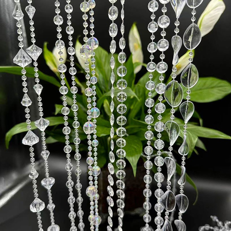 亚克力线帘珠婚庆珠帘婚礼仿水晶路引舞台吊顶装饰水晶圣诞树珠链