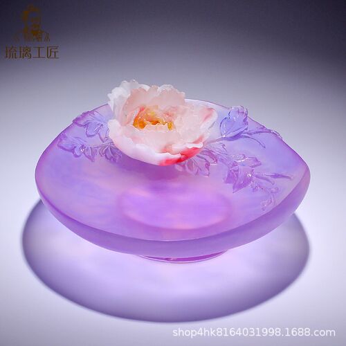 琉璃艺术品新中式客厅茶几摆件花果盘子乔迁新居礼品轻奢高档实用