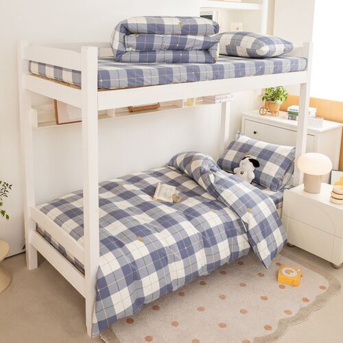 学生宿舍寝室床上三件套床笠款全棉纯棉床单被套加长男生150x215