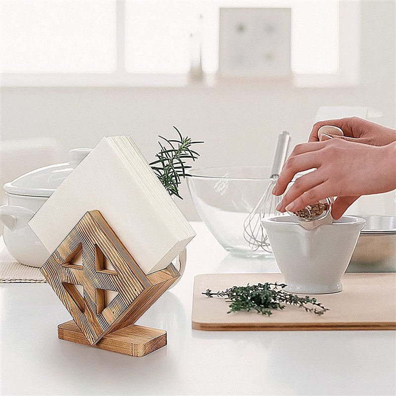 创意木质纸巾架家用餐桌立式纸巾架餐厅酒店餐巾纸架实木纸巾架