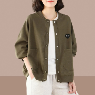 外套女春秋季2024新款爆款休闲大码洋气短款棒球T服女款中年妈妈