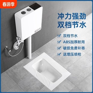 z整套大便器防臭蹲厕蹲坑便池便器卫 家用蹲便器陶瓷TO冲水箱套装