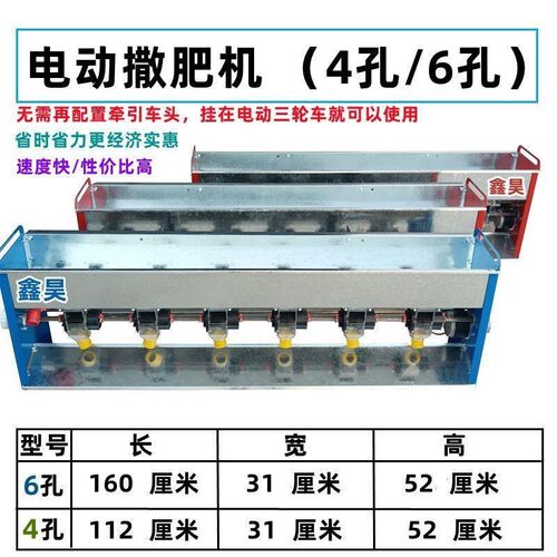 不锈钢撒肥机玉米小麦机械化肥斗电动H三轮车拖拉机专用后置施肥