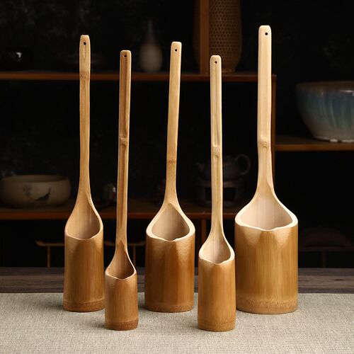 竹制酒提 手工竹水勺 水舀分茶勺 长柄茶水勺 酒舀酒提 茶艺配件