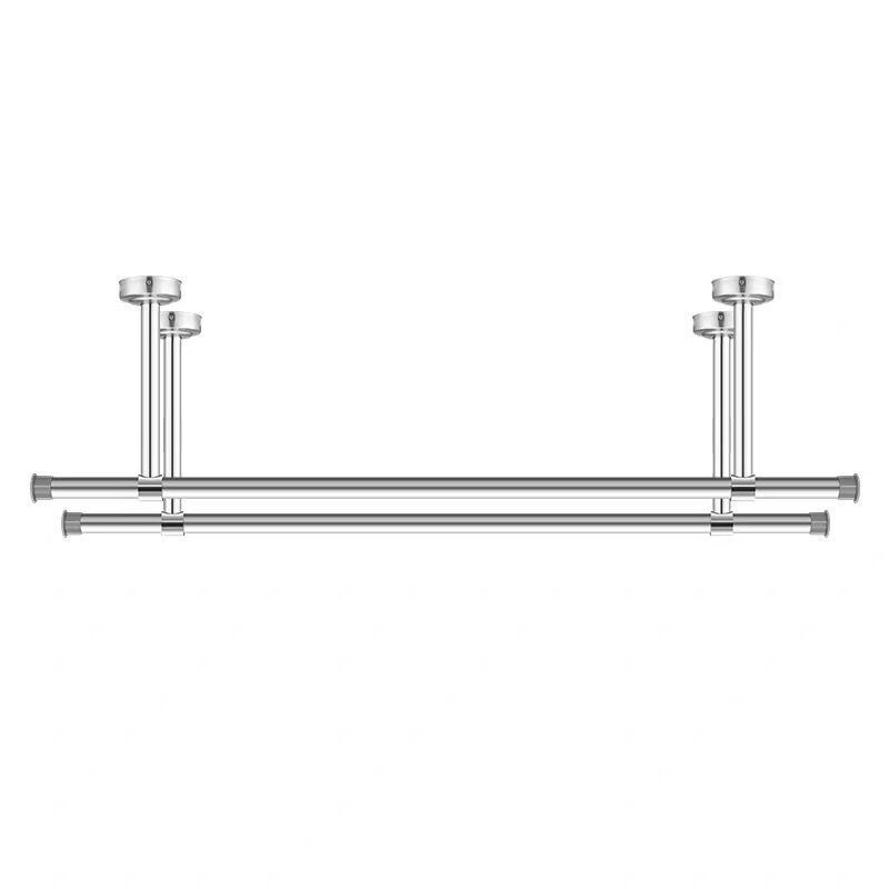 晾衣杆阳台顶装304不锈钢固定式晾衣架挂凉衣杆吊顶式杆式晒衣架