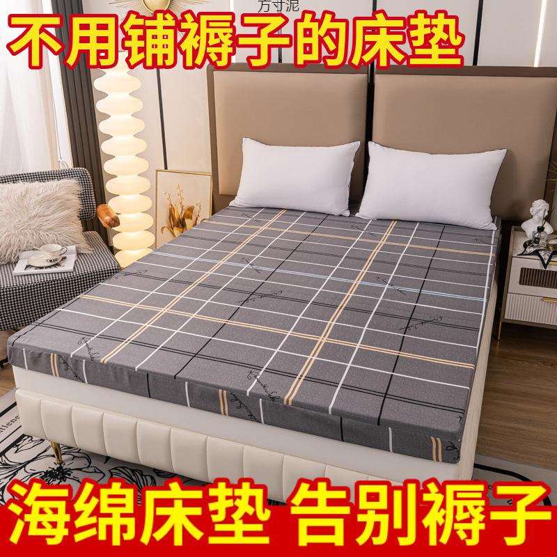 高密度海绵床垫加厚1.8m双人学生宿舍超软海绵垫家用床褥铺底硬垫