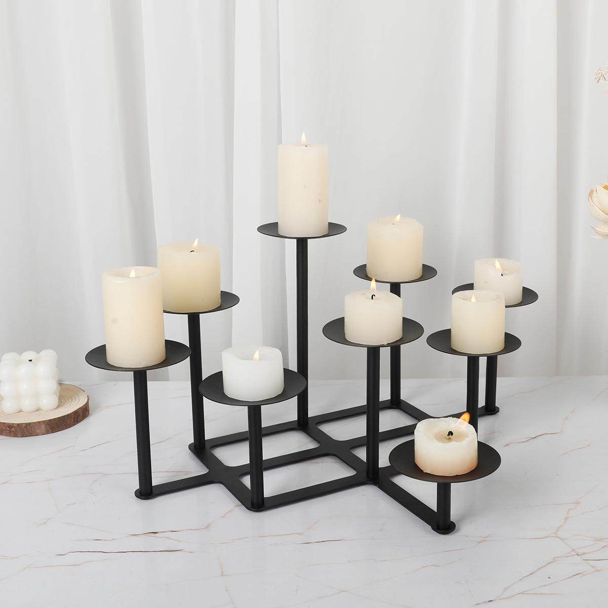 蜡烛多头摆件铁艺烛台烛光蜡烛台容器晚餐黑色跨境餐桌喷色,农机/农具/农膜,其它农用工具,淘宝优惠券,粉丝福利购,淘宝优惠卷