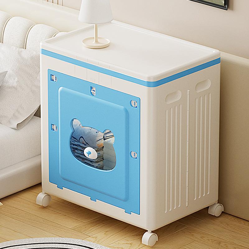 免安装收纳箱大容量整理箱超大家用翻盖带轮可折叠衣物被子储物柜