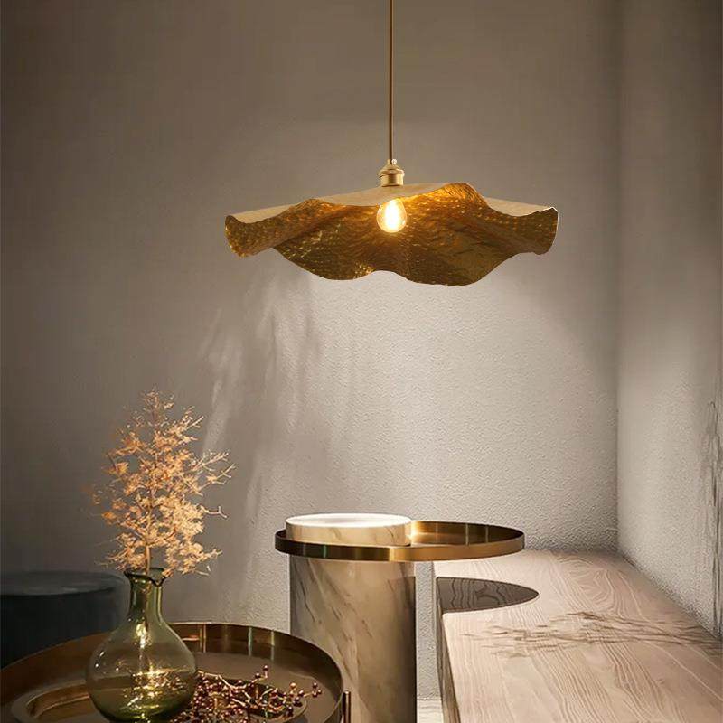 新中式创意个性手工敲打铁艺荷叶吊灯玄关吧台茶室轻奢艺术灯具,3C数码配件,USB灯,淘宝优惠券,粉丝福利购,淘宝优惠卷