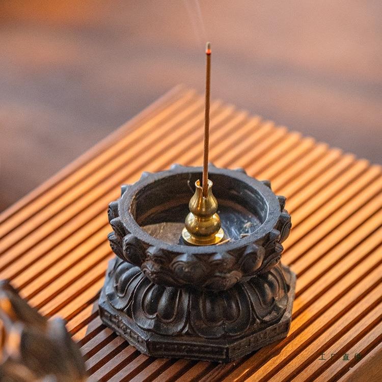 复古中式香插香座小摆件线香塔香底座摆放托盘檀香放置器创意香托