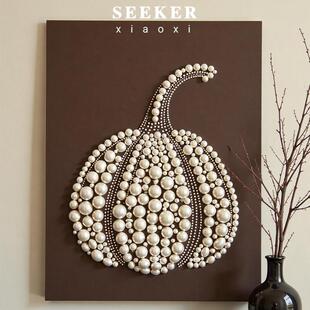 宋代美学新中式高级感客厅玄关装饰画东方草间弥生南瓜摆件挂画