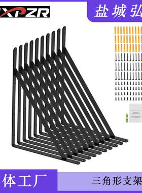 重型浮动搁板支架3 毫米厚哑光黑色三角搁板支架钢制搁板支架