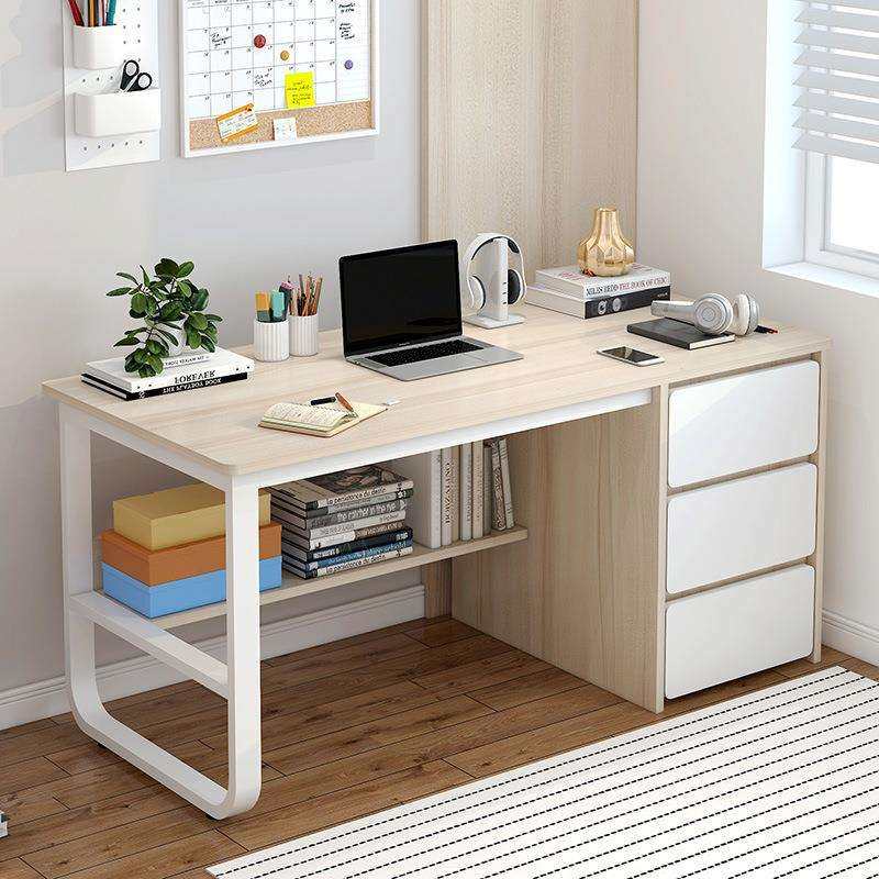 电脑桌台式家用办公桌现代简约书桌椅一套卧室学生带抽屉写字桌子