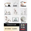 新中式 客厅酒柜玄关博古架家居工艺饰品其他 摆件样板间售楼处软装