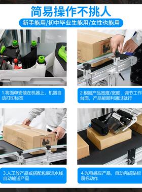 CAB面打印贴标机 礼品盒包装盒自动打印不高速贴标干胶标贴机IBH