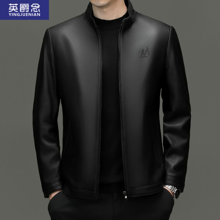 经典通勤真皮皮衣男绵羊皮休闲