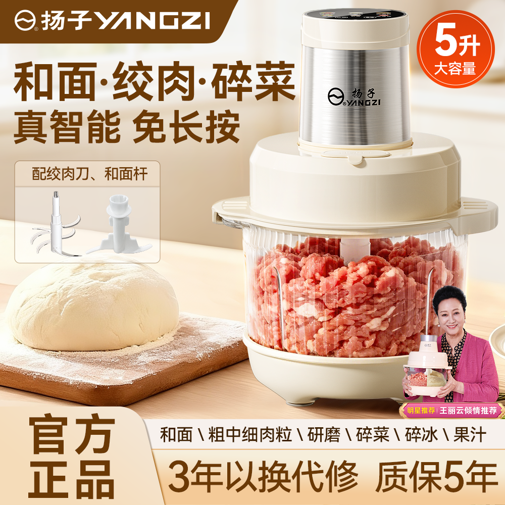 扬子绞肉机和面一体机家用全自动多功能电动小型搅拌机,厨房电器,厨师机/和面机,淘宝优惠券,粉丝福利购,淘宝优惠卷