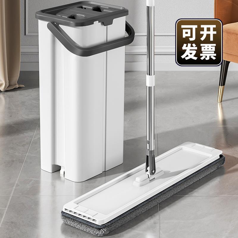 ql@5N免手洗大平板拖商用拖把桶2024新款大号家用地拖一拖净吸水