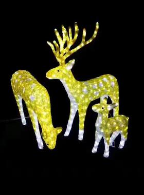 LED梅花鹿造型灯3件套滴胶动物灯公园庭院花园酒店节日陈美装饰灯