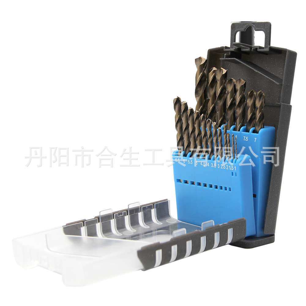 M35高速钢烤黄麻花钻全磨不锈钢开孔含钴电钻头直柄刃具工具组套