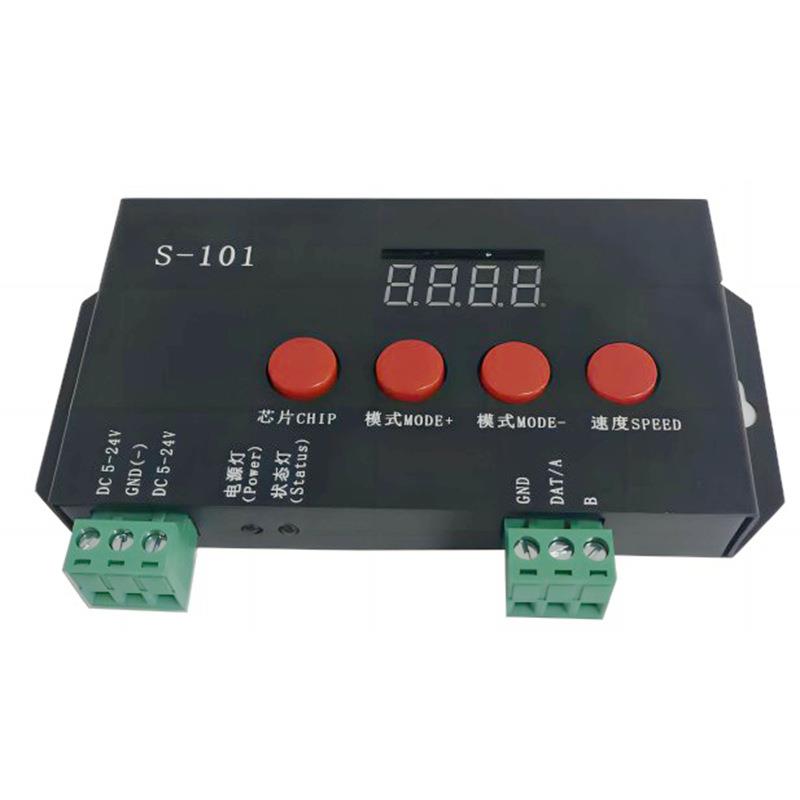 S-101简易DMX512控制器TTL 单口全彩控制盒幻彩内置效果通道调节