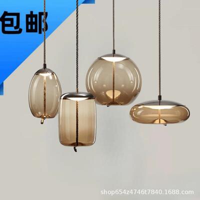 玻璃吊灯现代简约客厅餐厅吧台工业风创意美式北欧式灯具卧室单头